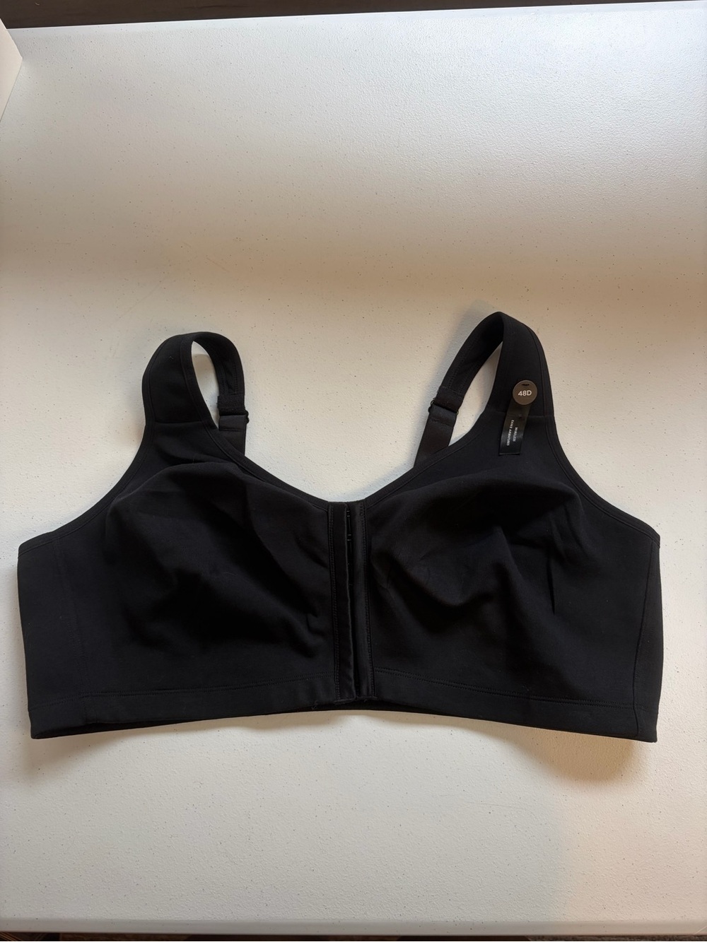 TiVoglio by Penningtons Black Cotton Wireless Front Closure Bra size 48d new NWT